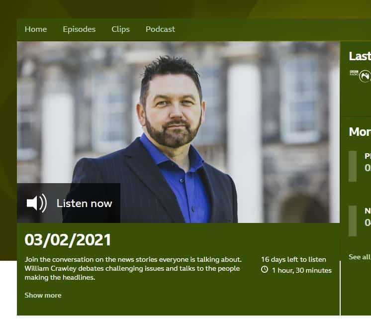 William Crawley from BBC Talkback on Radio Ulster