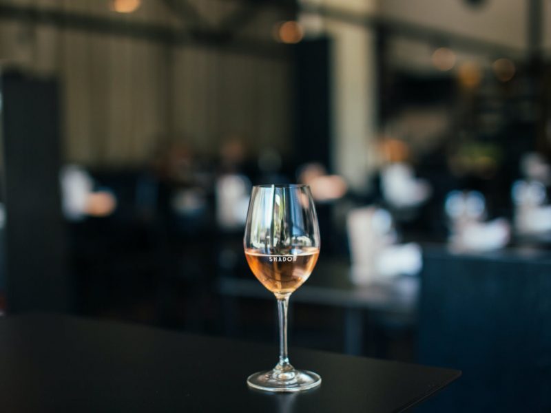 wineglass of wine on counter