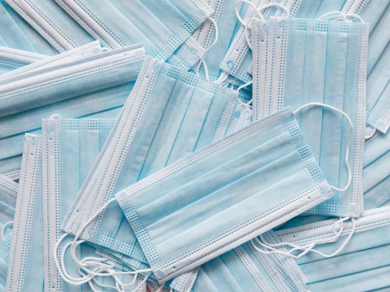 set of medical protective face masks