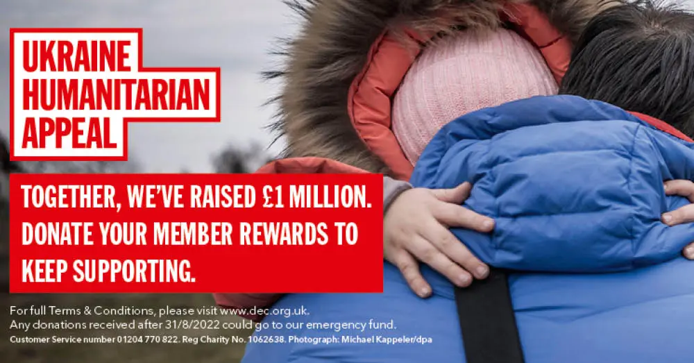 We've raised £1 million for the people of Ukraine