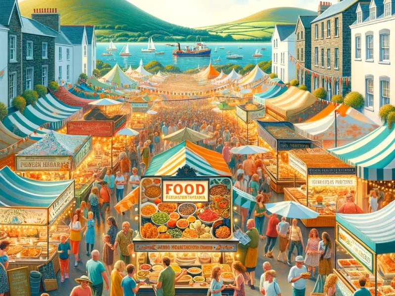 An AI-generated image of a popular food festival