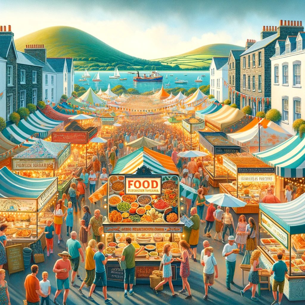 An AI-generated image of a popular food festival